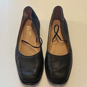 Coach Black Leather Flats